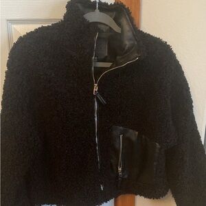 BLANC NY cropped Teddy jacket